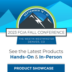 2023 FGIA Fall Conference emblem with location and Product Showcase text