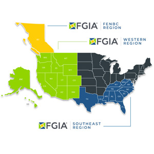 FGIA Regions map and logos